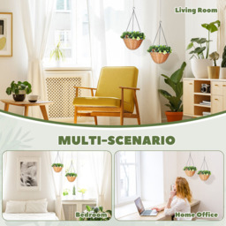 HOMCOM Artificial Flower Hanging Basket 2 Pack - Size: 31 x 36 x 67cm - Green - Wilko - thumbnail 7