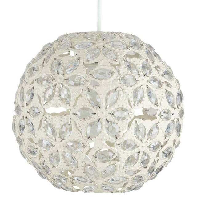 ValueLights Moroccan Ball Shabby Chic Pendant Shade - Size: 23 x 23 x 23cm - Cream - Wilko - image 1