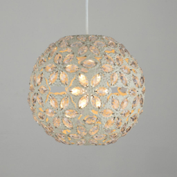 ValueLights Moroccan Ball Shabby Chic Pendant Shade - Size: 23 x 23 x 23cm - Cream - Wilko - thumbnail 5