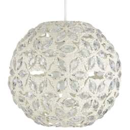ValueLights Moroccan Ball Shabby Chic Pendant Shade - Size: 23 x 23 x 23cm - Cream - Wilko - thumbnail 1