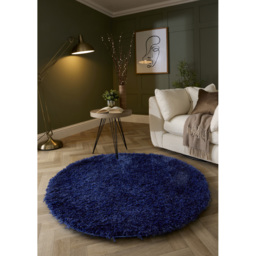 Origins Chicago Indigo Round Rug 133cm - Size: 133 x 133cm - Blue - Origins Rugs - Wilko - thumbnail 3