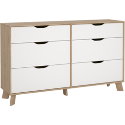 Furniture To Go Ikast 6 Drawer Brown and White Chest of Drawers - Wilko - thumbnail 3