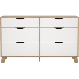 Furniture To Go Ikast 6 Drawer Brown and White Chest of Drawers - Wilko - thumbnail 4