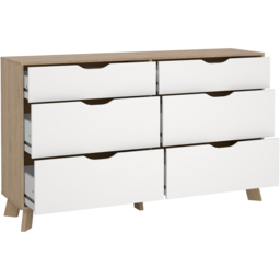 Furniture To Go Ikast 6 Drawer Brown and White Chest of Drawers - Wilko - thumbnail 5