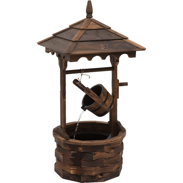 Outsunny Fir Wood Wishing Well Water Feature - Size: 57 x 57 x 120cm - Wilko - image 1