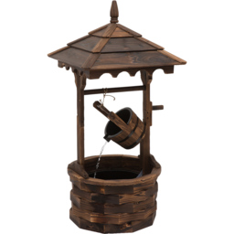Outsunny Fir Wood Wishing Well Water Feature - Size: 57 x 57 x 120cm - Wilko - thumbnail 1