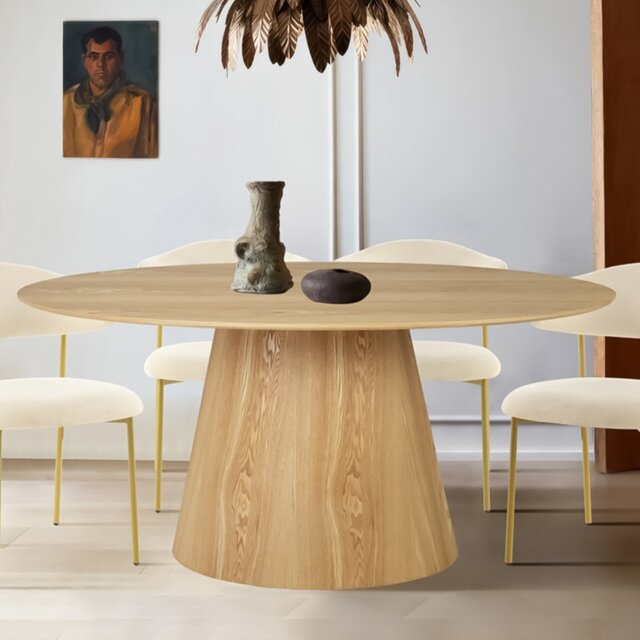 Palma Oval Dining Table Natural - Size: 4 Seater - Wilko - image 1
