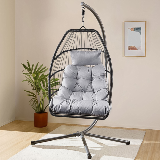 Home republic Miami Black Egg Chair with Cushion - Size: 1 Seater - Wilko - image 1