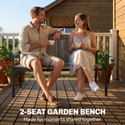 Outsunny 2 Seater Grey Metal Garden Bench - Wilko - thumbnail 6