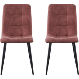 Henri Set of 2 Pink Faux Suede Leather Dining Chair - MCC - Wilko - thumbnail 4
