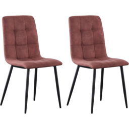 Henri Set of 2 Pink Faux Suede Leather Dining Chair - MCC - Wilko - thumbnail 3