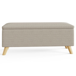 GFW Secreto Natural Storage Ottoman - Size: 43 x 98 x 37cm - Cream - Wilko - thumbnail 4