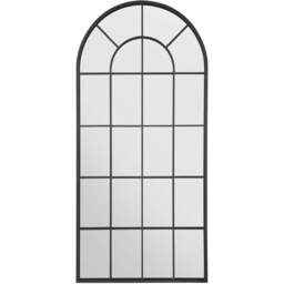 The Arcus Black Arched Window Leaner Wall Mirror 180 x 85cm - MirrorOutlet - Wilko - thumbnail 1