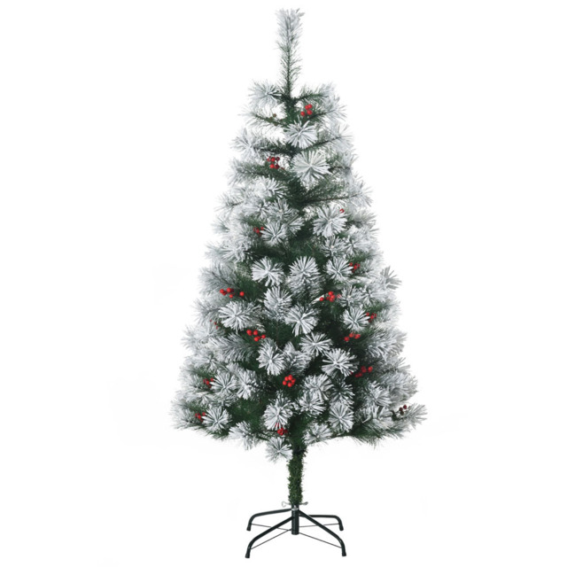 Everglow Green Christmas Tree with Metal Base 4.9ft - Size: 5ft - Wilko - image 1