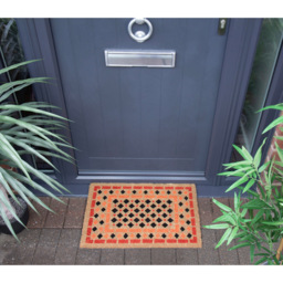Eselle Astley Mosaic Printed Orange Coir Door Mat 40 x 60cm - Size: 40 x 60 x 1.5cm - Wilko - thumbnail 3