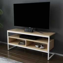 Decorotika Merrion 3 Shelf White and Oak TV Unit - Size: 51 x 111 x 35cm - Multi - Wilko - thumbnail 7