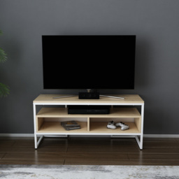 Decorotika Merrion 3 Shelf White and Oak TV Unit - Size: 51 x 111 x 35cm - Multi - Wilko - thumbnail 5