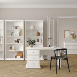 Florence Paris 3 Drawer Desk White - Size: 61 x 130 x 73cm - Wilko - thumbnail 6