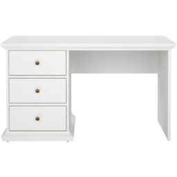 Florence Paris 3 Drawer Desk White - Size: 61 x 130 x 73cm - Wilko - thumbnail 4