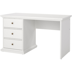 Florence Paris 3 Drawer Desk White - Size: 61 x 130 x 73cm - Wilko - thumbnail 5