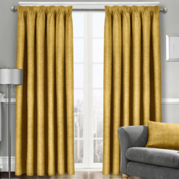 Velosso Westwood Ochre Curtains 117 x 137cm - Size: W 117 x D 137cm - Yellow - Wilko - thumbnail 1