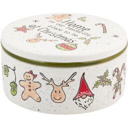 Festive Stone Christmas Cake Tin - White - Wilko - thumbnail 3