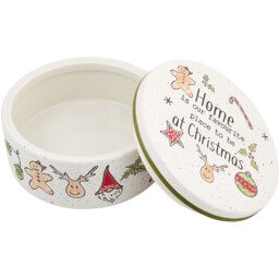 Festive Stone Christmas Cake Tin - White - Wilko - thumbnail 4