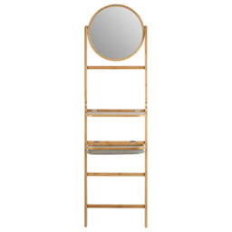 Premier Housewares Carrick 5 Tier Towel Rack with Mirror - Size: 175 x 49cm - Grey - Wilko - thumbnail 3