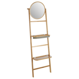 Premier Housewares Carrick 5 Tier Towel Rack with Mirror - Size: 175 x 49cm - Grey - Wilko - thumbnail 5