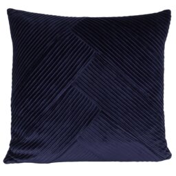 Piper Pleated Velvet Cushion - Navy - My Home - Wilko - thumbnail 1