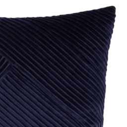 Piper Pleated Velvet Cushion - Navy - My Home - Wilko - thumbnail 5