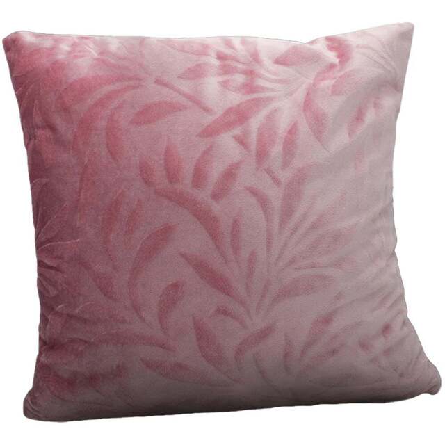 Velosso Velvet Leaf Pink Filled Cushion 43 x 43cm 2 Pack - Wilko - image 1