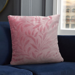 Velosso Velvet Leaf Pink Filled Cushion 43 x 43cm 2 Pack - Wilko - thumbnail 3