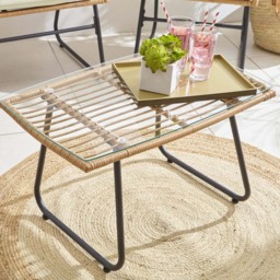Neo 4 Seater Cream Bamboo Garden Set - Brown - Wilko - thumbnail 5