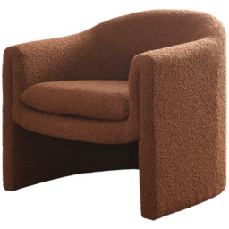 Chelsea Rust Boucle Accent Chair - Size: Single - Orange - Wilko - thumbnail 3
