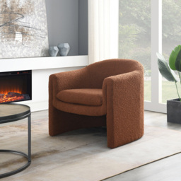 Chelsea Rust Boucle Accent Chair - Size: Single - Orange - Wilko - thumbnail 4