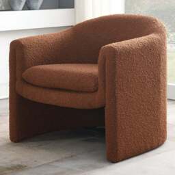 Chelsea Rust Boucle Accent Chair - Size: Single - Orange - Wilko - thumbnail 1
