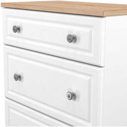Crowndale Norfolk 3 Drawer White Ash and Bardolino Oak Deep Chest of Drawers Ready Assembled - White Ash & Bardolino Oak - Wilko - thumbnail 7