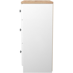 Crowndale Norfolk 3 Drawer White Ash and Bardolino Oak Deep Chest of Drawers Ready Assembled - White Ash & Bardolino Oak - Wilko - thumbnail 5