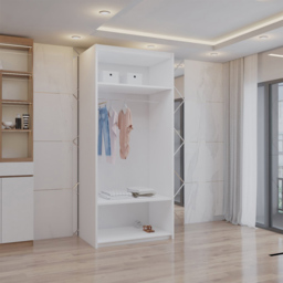 Sliding Wardrobes 4U 2 Sliding Door White Full Length Mirrored Wardrobe 90cm - Size: 2 Door - Wilko - thumbnail 3