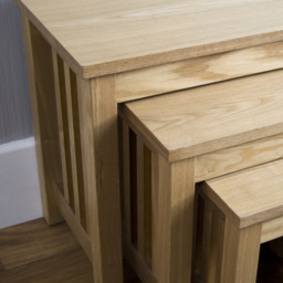 Vida Designs Ashton Pine Nest of Tables Set of 3 - Size: 34 x 54 x 48cm - Brown - Wilko - thumbnail 4