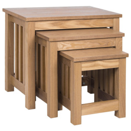 Vida Designs Ashton Pine Nest of Tables Set of 3 - Size: 34 x 54 x 48cm - Brown - Wilko - thumbnail 3