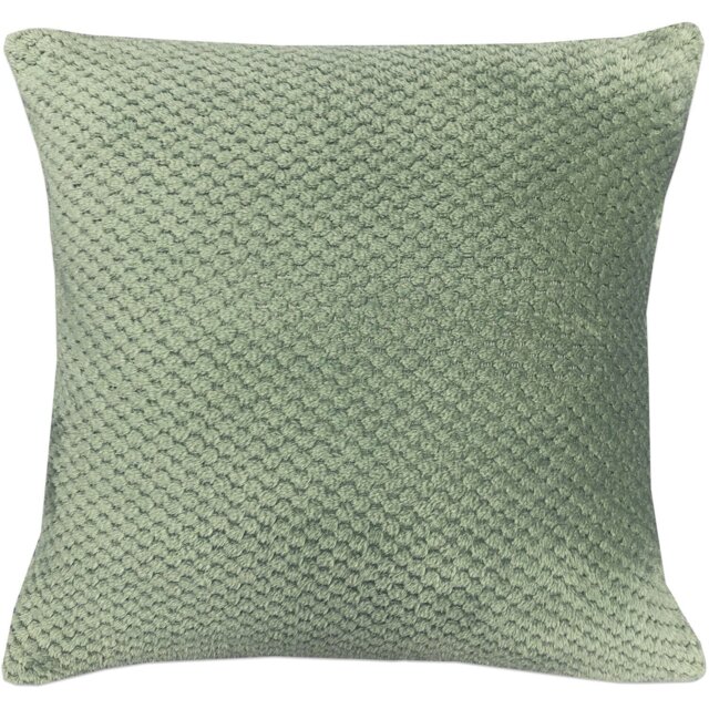Jumbo Fleece Textured Cushion Green - My Home - Wilko - image 1