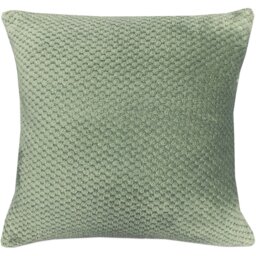 Jumbo Fleece Textured Cushion Green - My Home - Wilko
