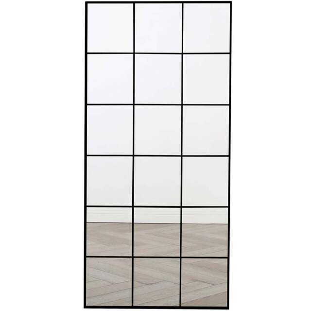 Aion Black Framed Window Mirror 180 x 90cm - Home Garden Direct - Wilko - image 1