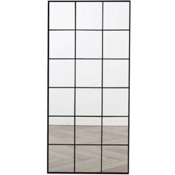 Aion Black Framed Window Mirror 180 x 90cm - Home Garden Direct - Wilko