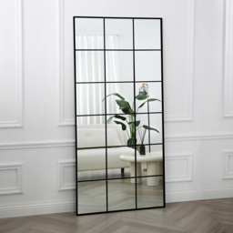 Aion Black Framed Window Mirror 180 x 90cm - Home Garden Direct - Wilko - thumbnail 4