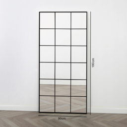Aion Black Framed Window Mirror 180 x 90cm - Home Garden Direct - Wilko - thumbnail 5