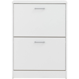 GFW Stirling 2 Tier White Shoe Cabinet - Size: 25 x 60 x 83cm - Wilko - thumbnail 3