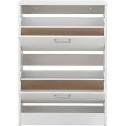 GFW Stirling 2 Tier White Shoe Cabinet - Size: 25 x 60 x 83cm - Wilko - thumbnail 4